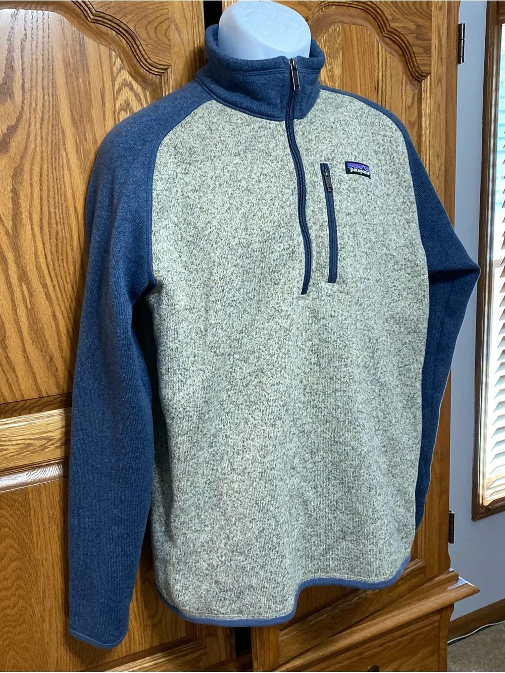 Patagonia Men's Better Sweater 1/4‎ Zip Fleece Pullover Grey Blue Sz L Outdoors